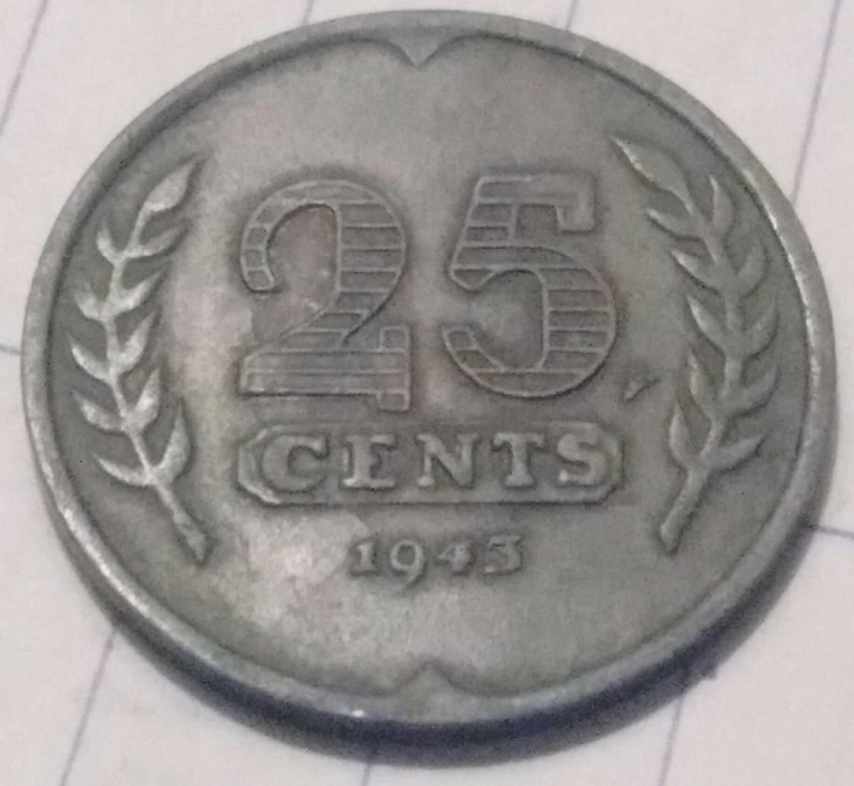 1943-Nederlands-25-Cent-Zinc-Coin